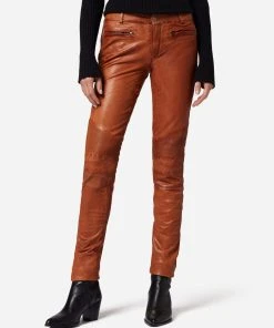 RICANO Lederhose Donna In Cognac Braun