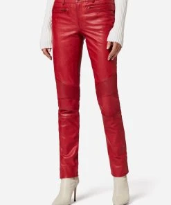 RICANO Lederhose Donna In Rot