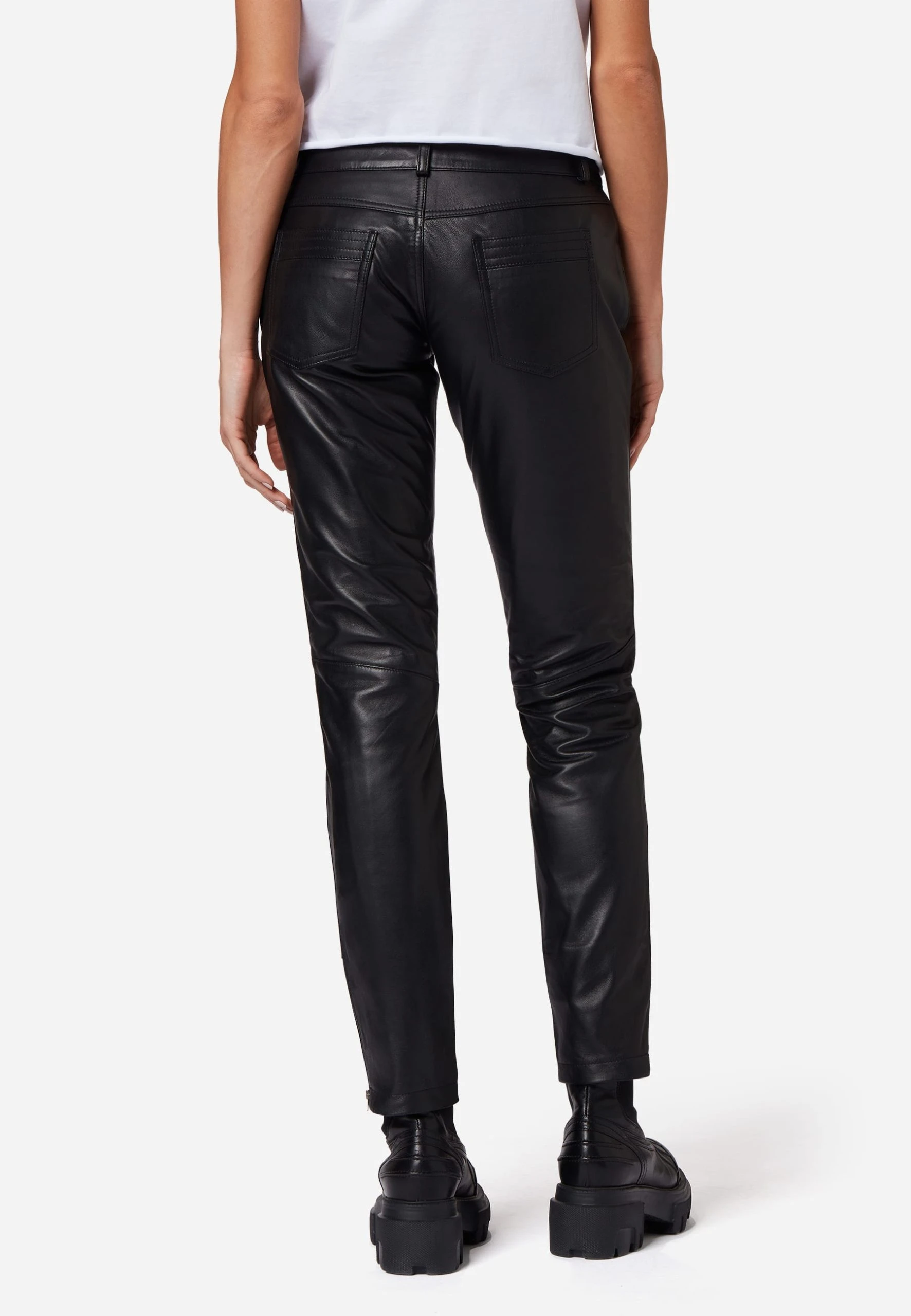 RICANO Lederhose Tally Pant In Schwarz 5 RICANO Lederhose Tally Pant In Schwarz – Bild 3