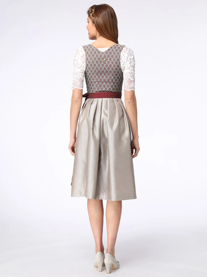 Schmuckstück By Alpenherz Dirndl In Grau/ Bordeaux 4 Schmuckstück By Alpenherz Dirndl In Grau/ Bordeaux – Bild 2