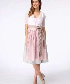 Schmuckstück By Alpenherz Dirndl In Rosé/ Hellgrau