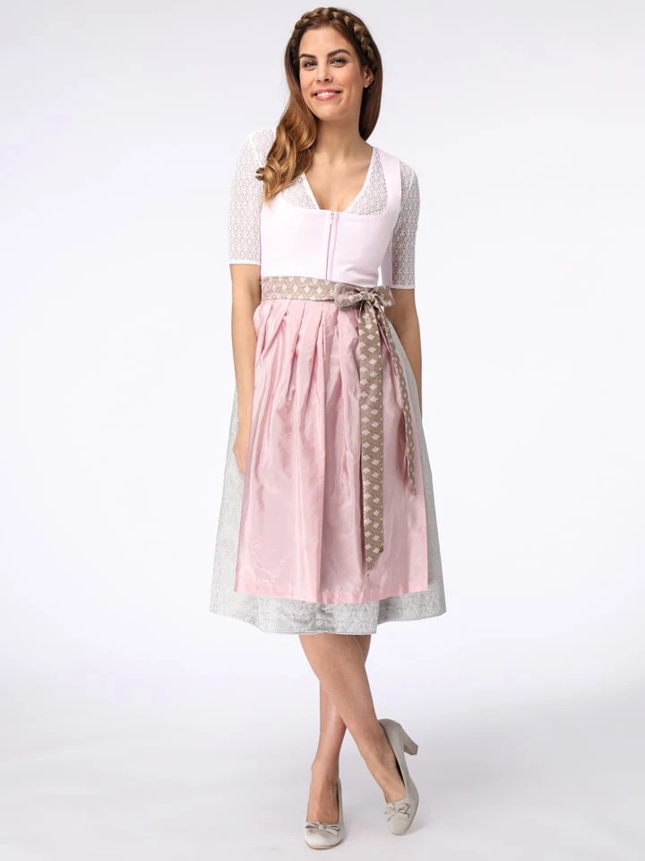 Schmuckstück By Alpenherz Dirndl In Rosé/ Hellgrau 3 Schmuckstück By Alpenherz Dirndl In Rosé/ Hellgrau