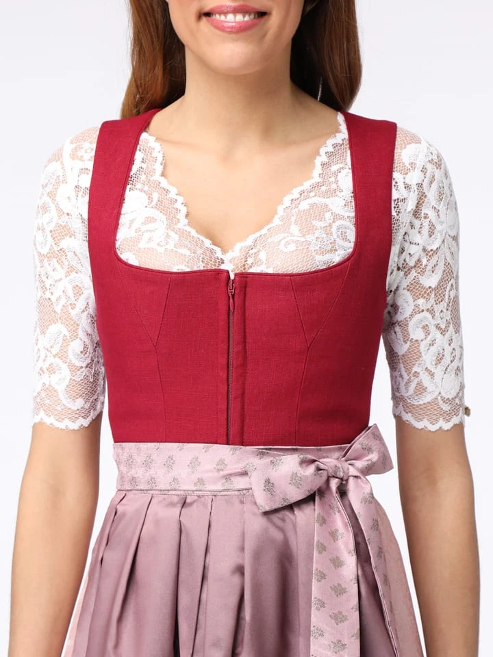 Schmuckstück By Alpenherz Dirndl In Rot/ Rosa 5 Schmuckstück By Alpenherz Dirndl In Rot/ Rosa – Bild 3