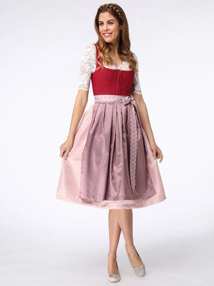 Schmuckstück By Alpenherz Dirndl In Rot/ Rosa 7 Schmuckstück By Alpenherz Dirndl In Rot/ Rosa – Bild 5