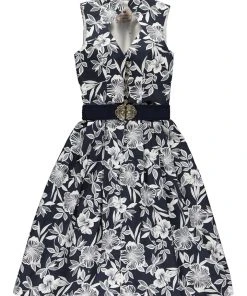 Schmuckstück By Alpenherz Trachtenkleid "Sarina" In Dunkelblau/ Weiß