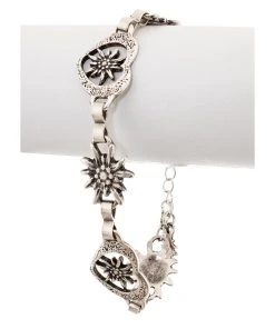 Schuhmacher Armband AB7002 Altsilber Edelweiss Und Herz