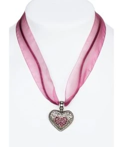 Schuhmacher Chiffonband 9631 Mit Herz, Pflaume