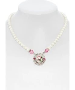 Schuhmacher Collier 1799 Blumenanhänger, Rosa