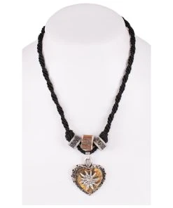 Schuhmacher Dirndlkette 12189 Kordel Mit Herz Hirschhorn Schwarz