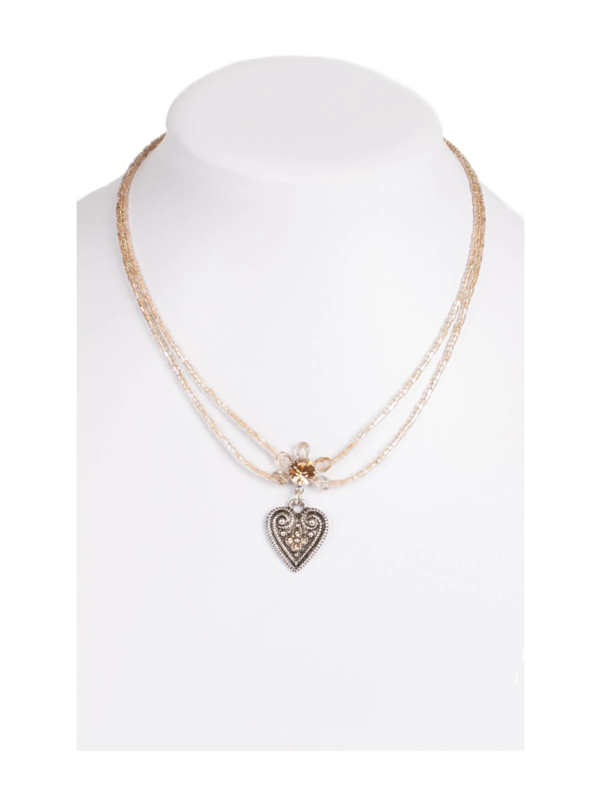 Schuhmacher Halskette 2 Reihig Aus Perlen, 13007 Beige 2 Schuhmacher Halskette 2 Reihig Aus Perlen, 13007 Beige