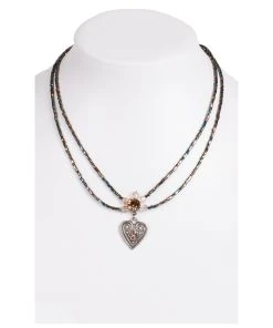 Schuhmacher Halskette 2 Reihig Aus Perlen, 13007 Braun