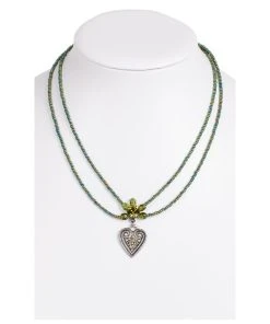 Schuhmacher Halskette 2 Reihig Aus Perlen, 13007 Oliv