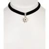 Schuhmacher Halskette 9197 Samtband Edelweiss, Schwarz