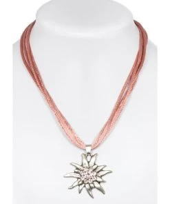 Schuhmacher Halskette Mit Edelweiss 9196-4 Altrosa