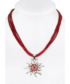 Schuhmacher Halskette Mit Edelweiss 9196-4 Bordeaux