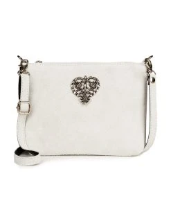 Schuhmacher Leder Trachtentasche TA30540 Metallherz, Rohweiss