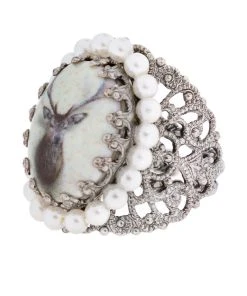 Schuhmacher Ring R801 Perlen Ornament Umfasst, Hirsch