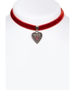 Schuhmacher Samtkette 2044 Mit Herz, Rot