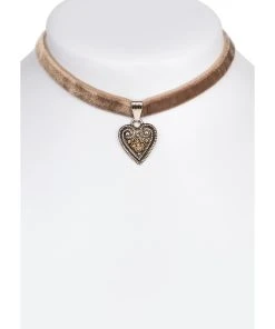 Schuhmacher Samtkette 2044 Mit Herz, Taupe
