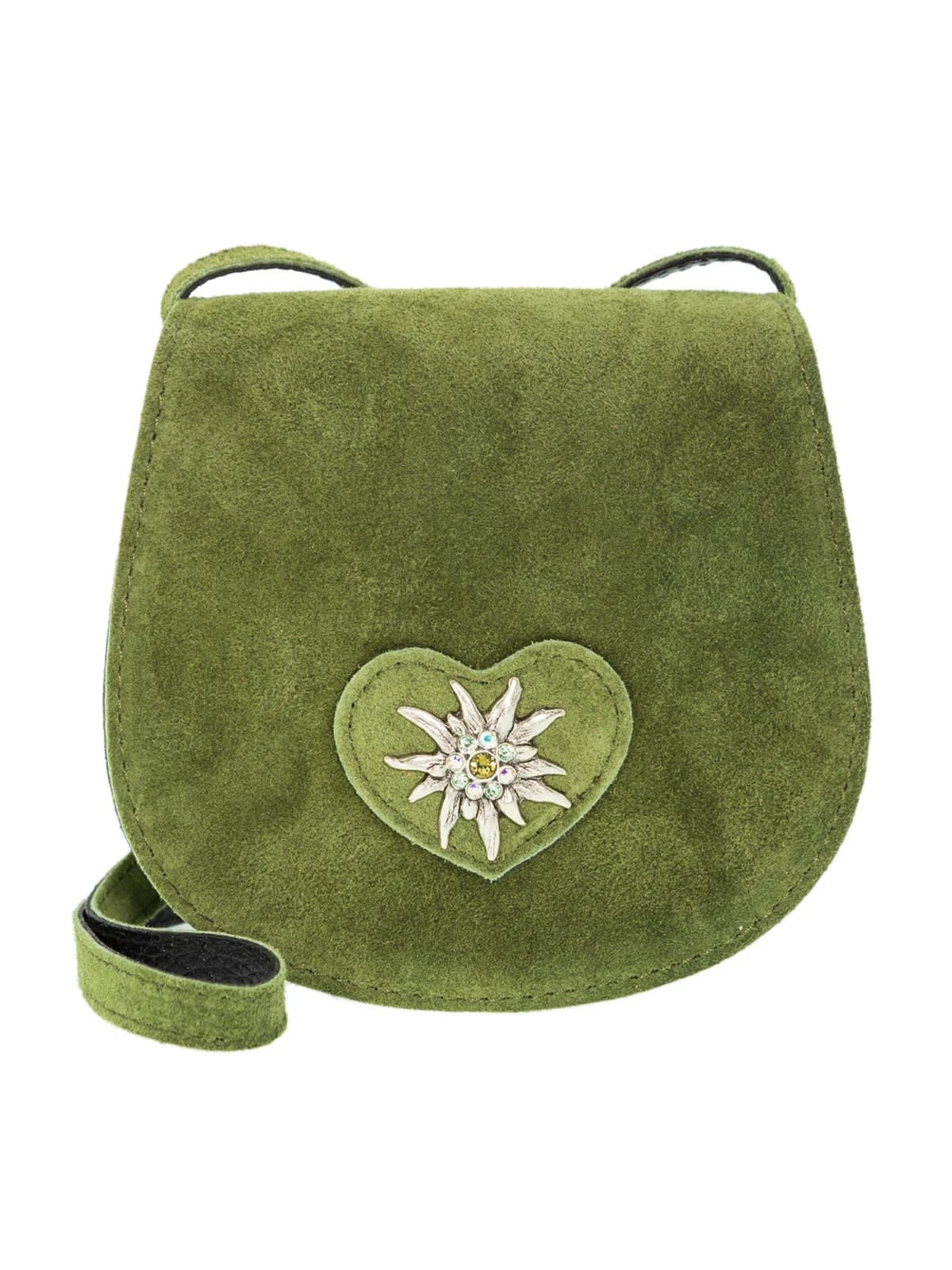 Schuhmacher Trachten Ledertasche TA30340 Herz Edelweiss Oliv 3 Schuhmacher Trachten Ledertasche TA30340 Herz Edelweiss Oliv