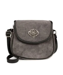 Schuhmacher Trachtentasche TA3000 Veloursleder, Grau