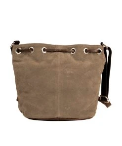 Schuhmacher Wildlederbeutel TA30210 Mit Metallherz, Grau Braun -Stockerpoint Verkaufsgeschäft schuhmacher wildlederbeutel ta30210 mit metallherz grau braun 4