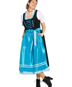 Sheego Dirndl In Schwarz-türkis