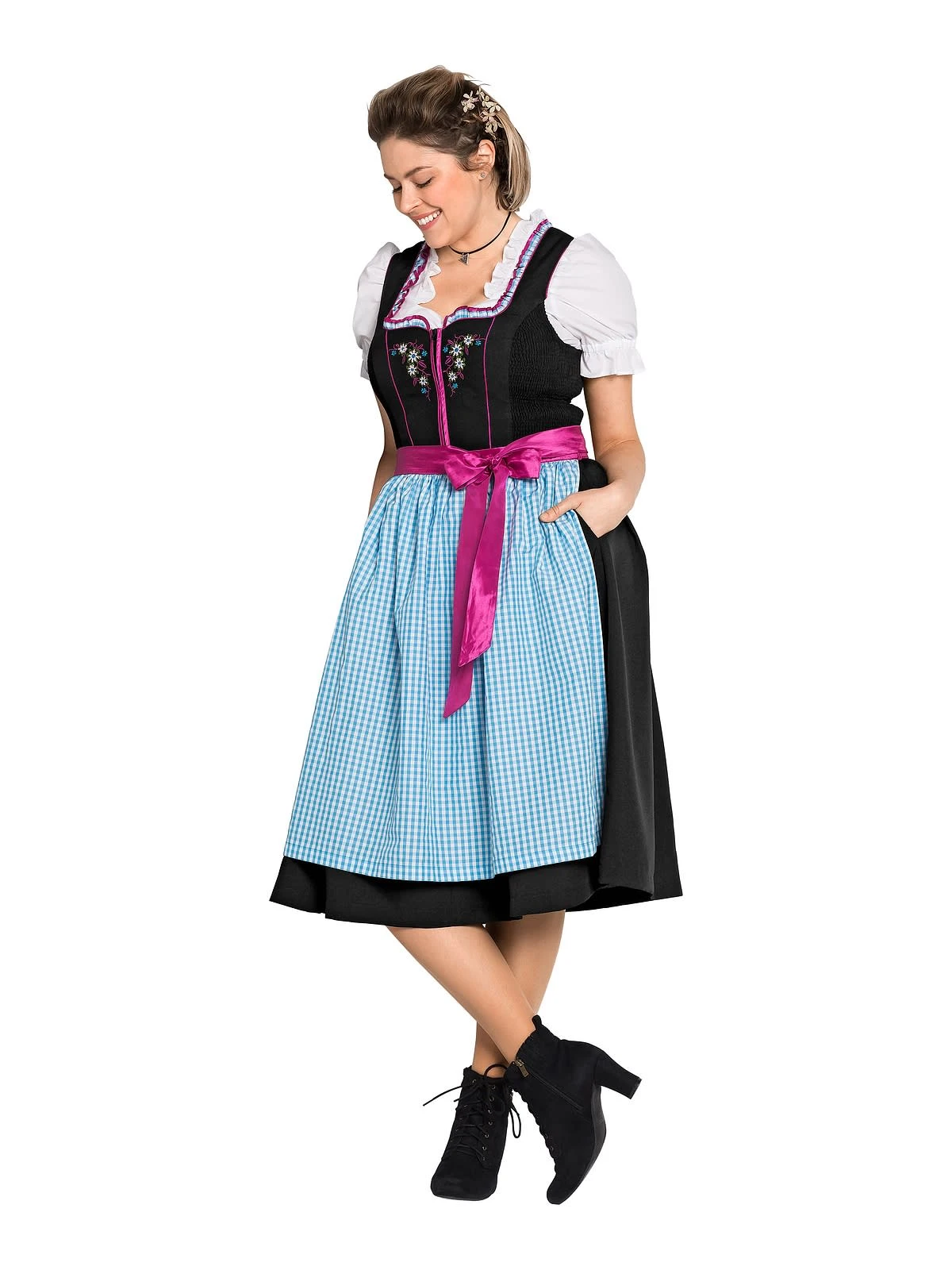 Sheego Dirndl In Schwarz-türkis 3 Sheego Dirndl In Schwarz-türkis