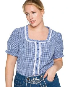 Sheego Trachtenbluse In Marine-weiß -Stockerpoint Verkaufsgeschäft sheego trachtenbluse in marine weiss 3