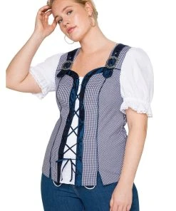 Sheego Trachtenbluse In Royalblau-weiß -Stockerpoint Verkaufsgeschäft sheego trachtenbluse in royalblau weiss 3
