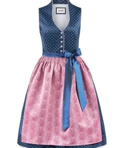 Stockerpoint Dirndl "Cynthia" In Dunkelblau/ Rosa