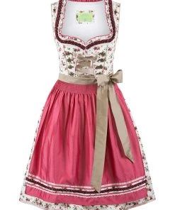 Stockerpoint Dirndl "Isadora" In Weiß/ Pink