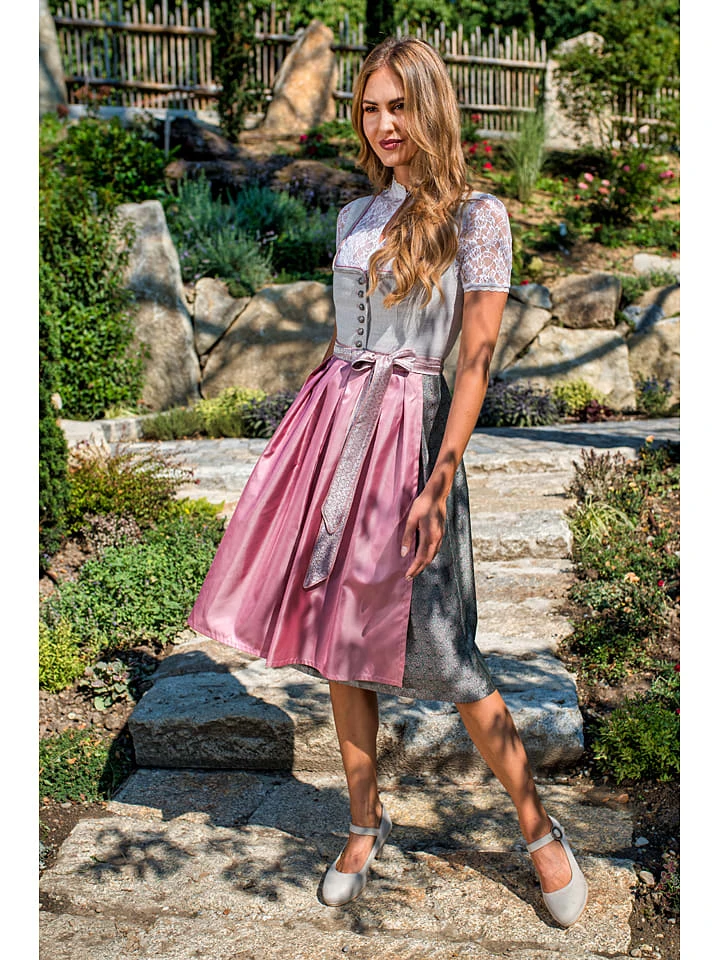 Stockerpoint Dirndl "Lilith" In Grau/ Rosa 9 Stockerpoint Dirndl "Lilith" In Grau/ Rosa – Bild 7