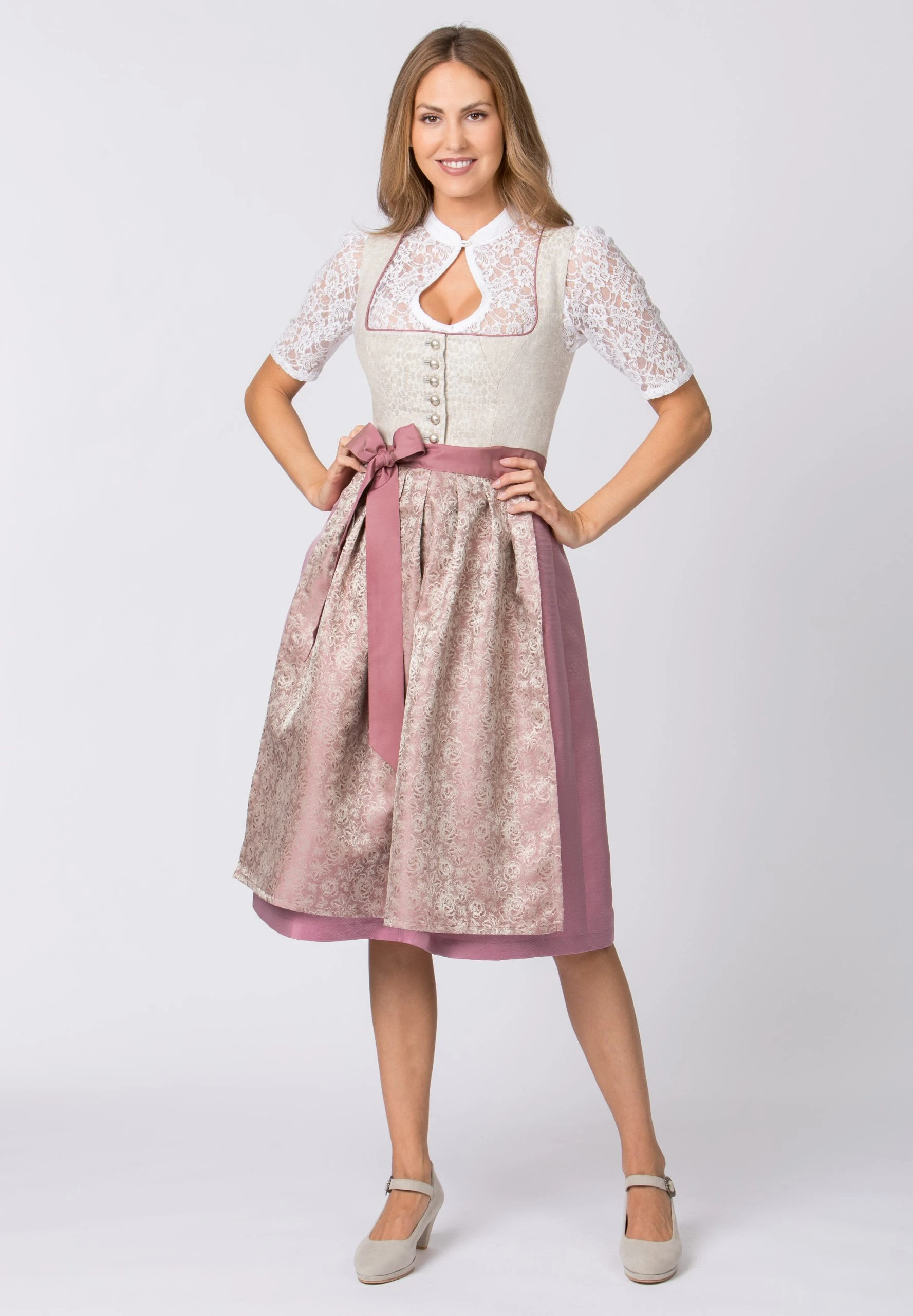 Stockerpoint Langes Dirndl "Lotti" In Rose 4 Stockerpoint Langes Dirndl "Lotti" In Rose – Bild 2