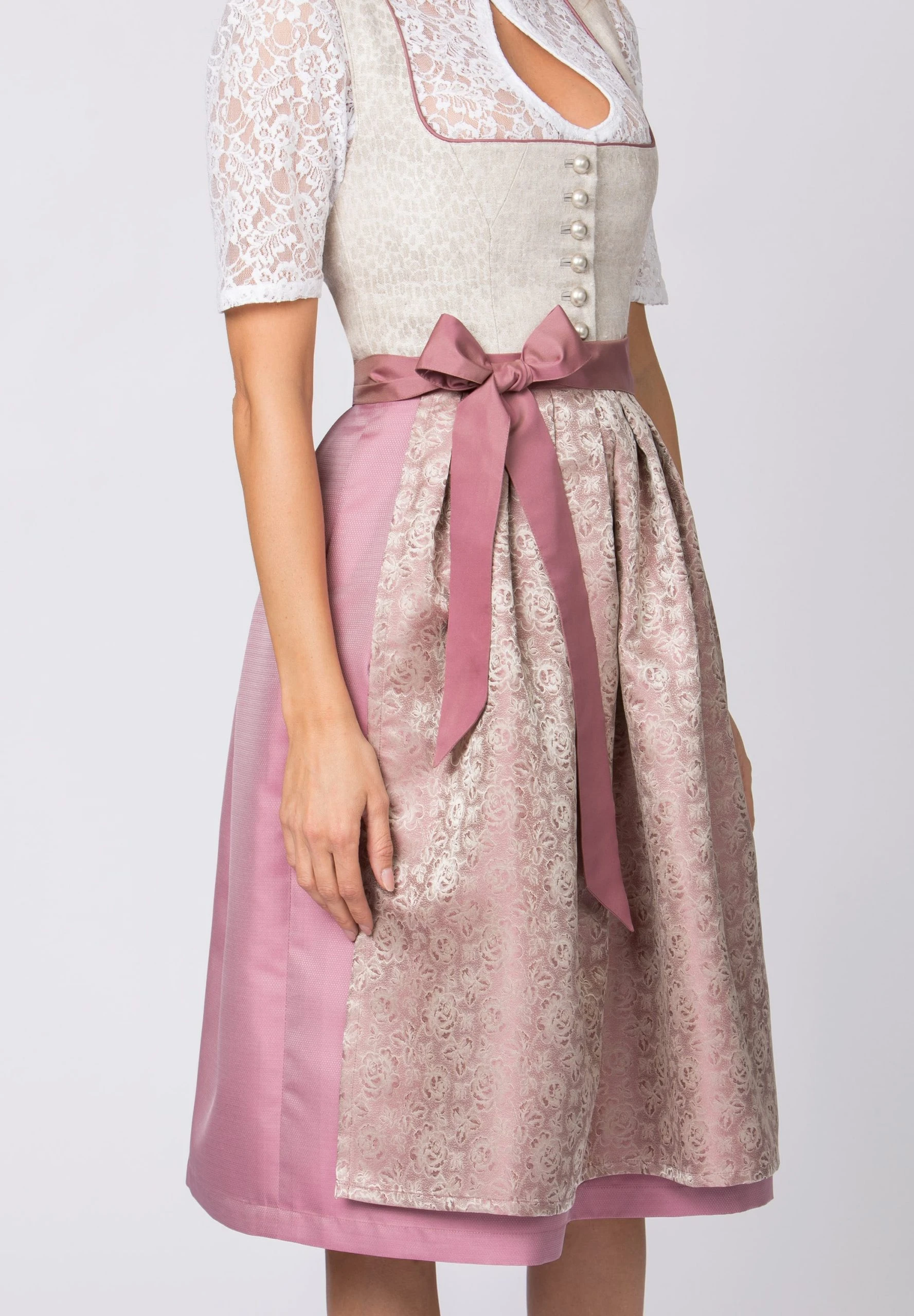 Stockerpoint Langes Dirndl "Lotti" In Rose 6 Stockerpoint Langes Dirndl "Lotti" In Rose – Bild 4