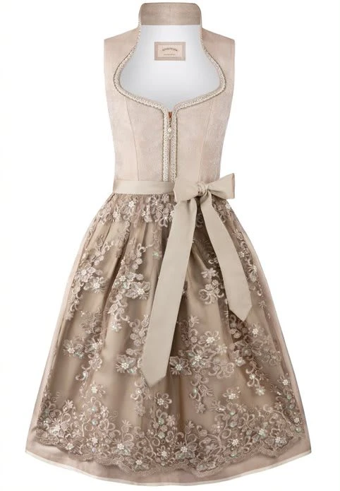Stockerpoint Midi Dirndl "Adriene" In Taupe 3 Stockerpoint Midi Dirndl "Adriene" In Taupe