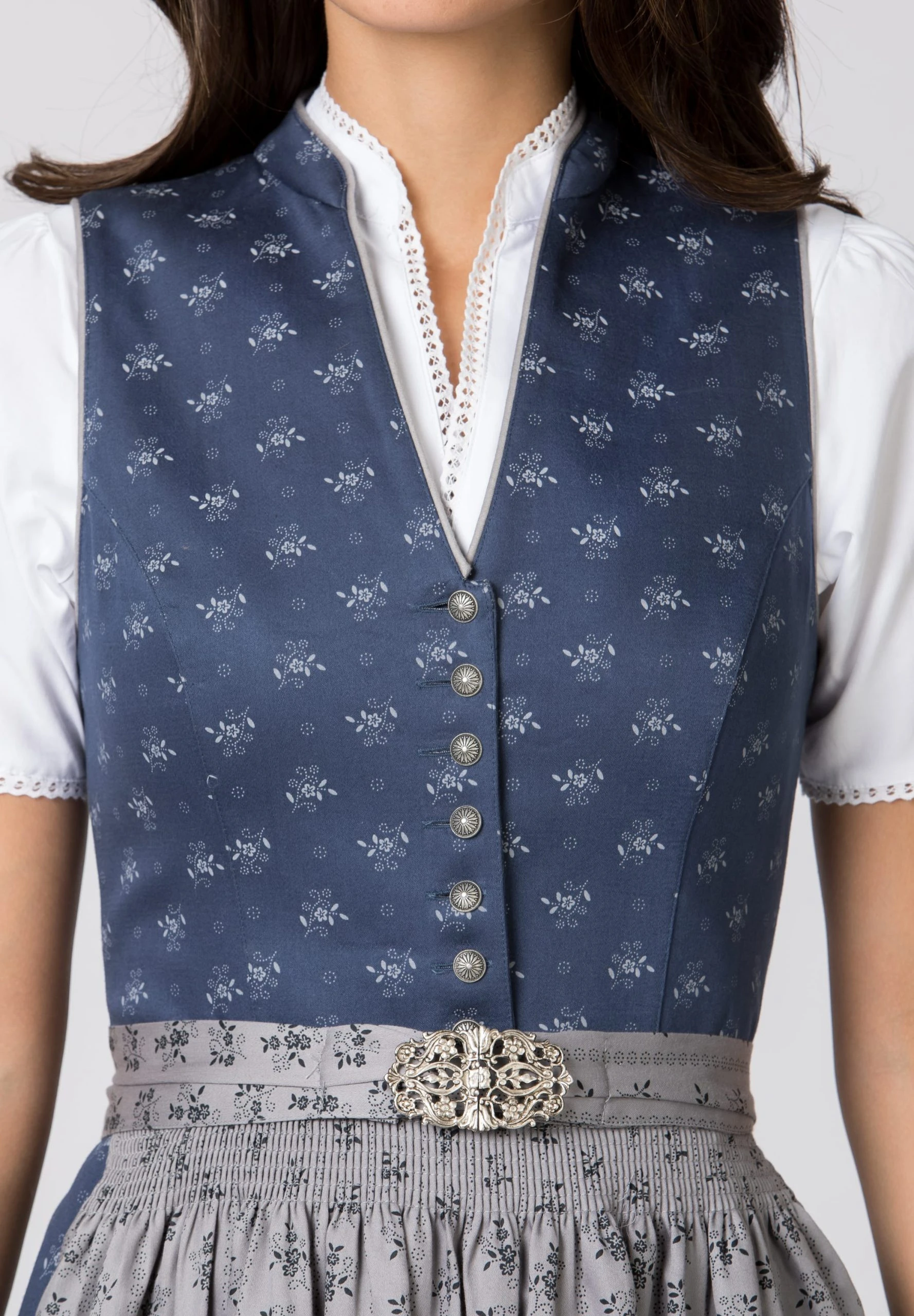 Stockerpoint Midi Dirndl "Amalie 2" In Dunkelblau-grau 8 Stockerpoint Midi Dirndl "Amalie 2" In Dunkelblau-grau – Bild 6