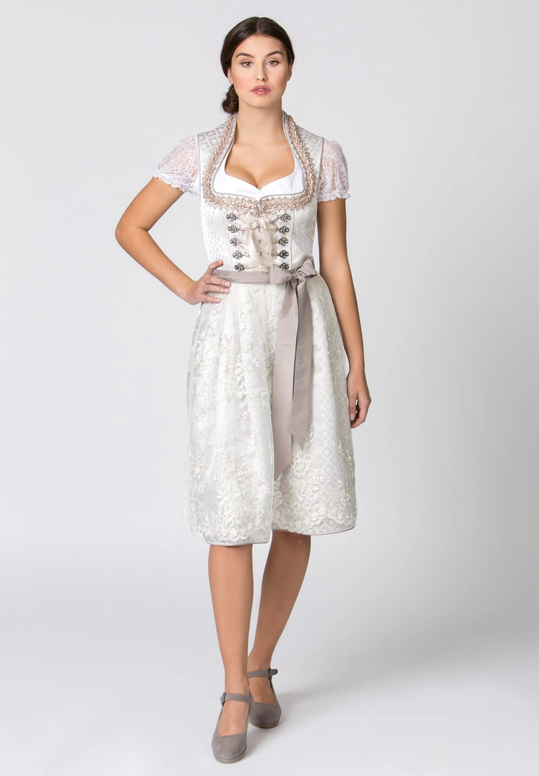 Stockerpoint Midi Dirndl "Xenia" In Creme 4 Stockerpoint Midi Dirndl "Xenia" In Creme – Bild 2