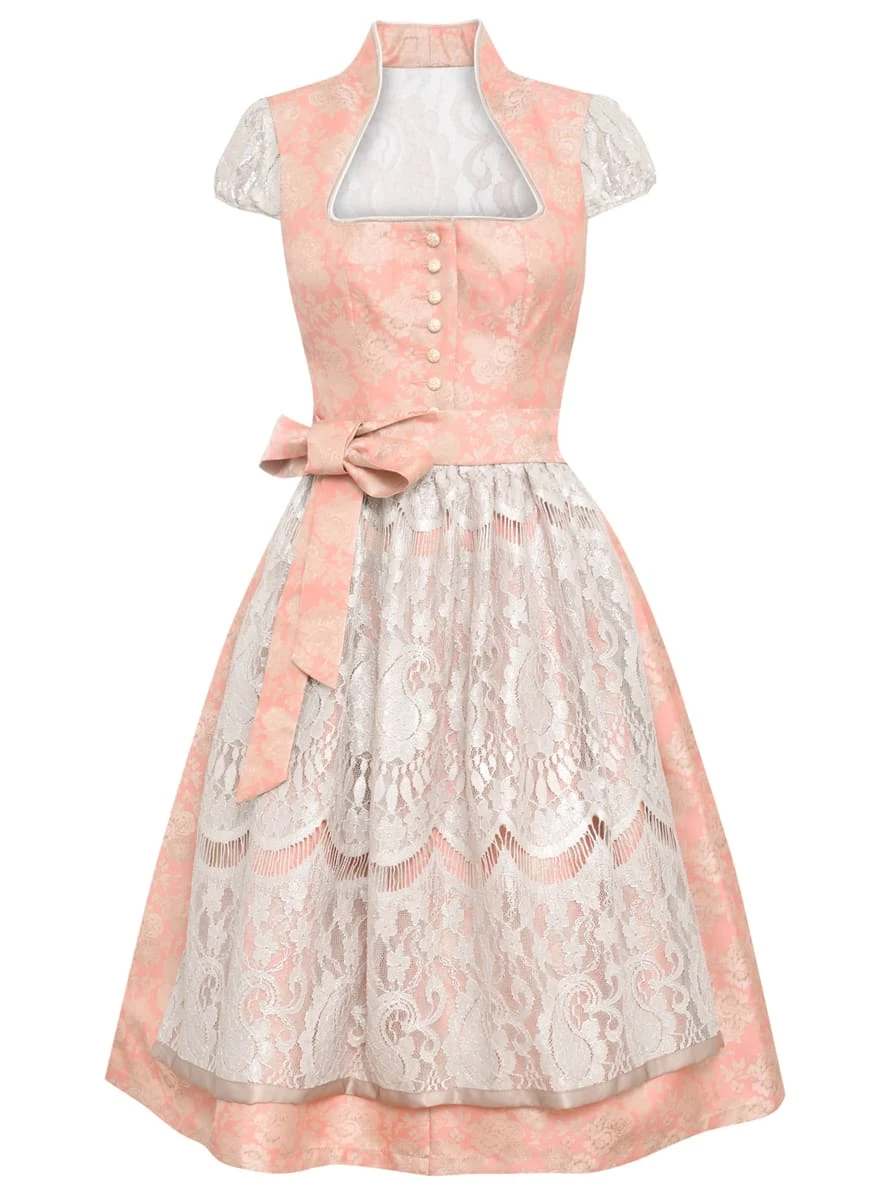 TRAMONTANA Midi Dirndl In Lachs 4 TRAMONTANA Midi Dirndl In Lachs – Bild 2
