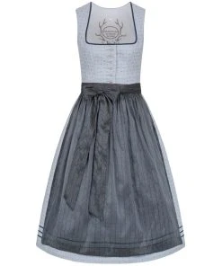 TRAMONTANA Midi Dirndl Mit Seidenschürze In Blau