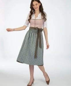 Turi Landhaus Dirndl In Altrosa/ Oliv