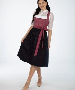 Turi Landhaus Dirndl In Bordeaux/ Schwarz