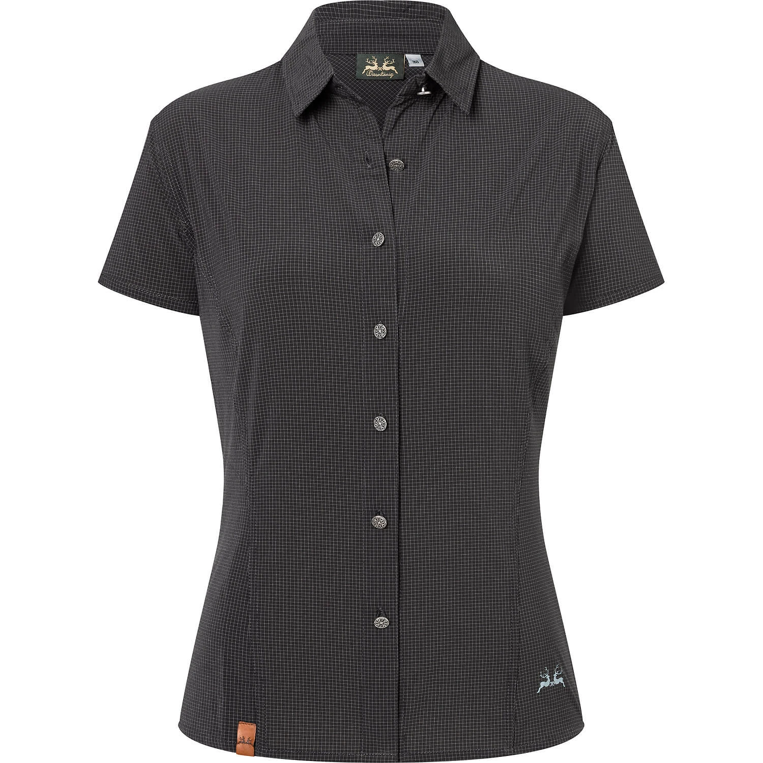 Wiesnkönig Bluse Mädelegabel In Dunkelgrau 3 Wiesnkönig Bluse Mädelegabel In Dunkelgrau